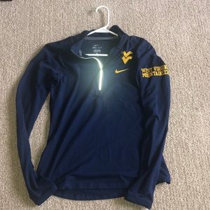 WVU 3/4 zip up athletic shirt